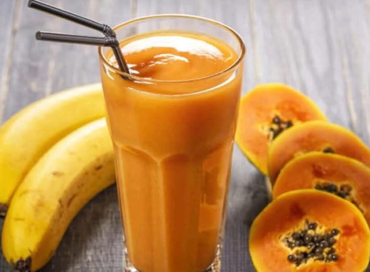 Receita Shake de Banana e Mamão Nutritivo.