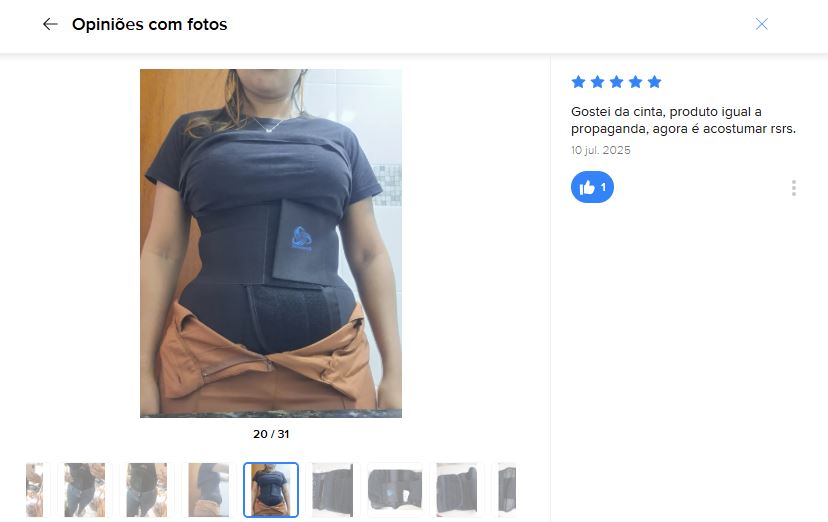 Cinta Emagrecedora: Gostei da cinta, produto igual a propaganda, agora é acostumar rsrs.