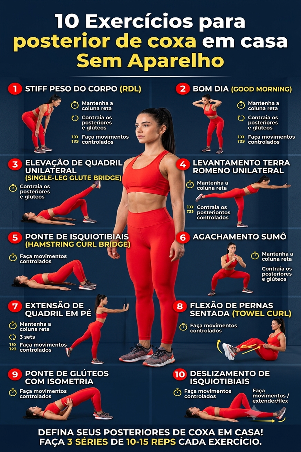 Guia de Treino: 10 Exercícios para Posterior de Coxa em Casa Sem Aparelhos!