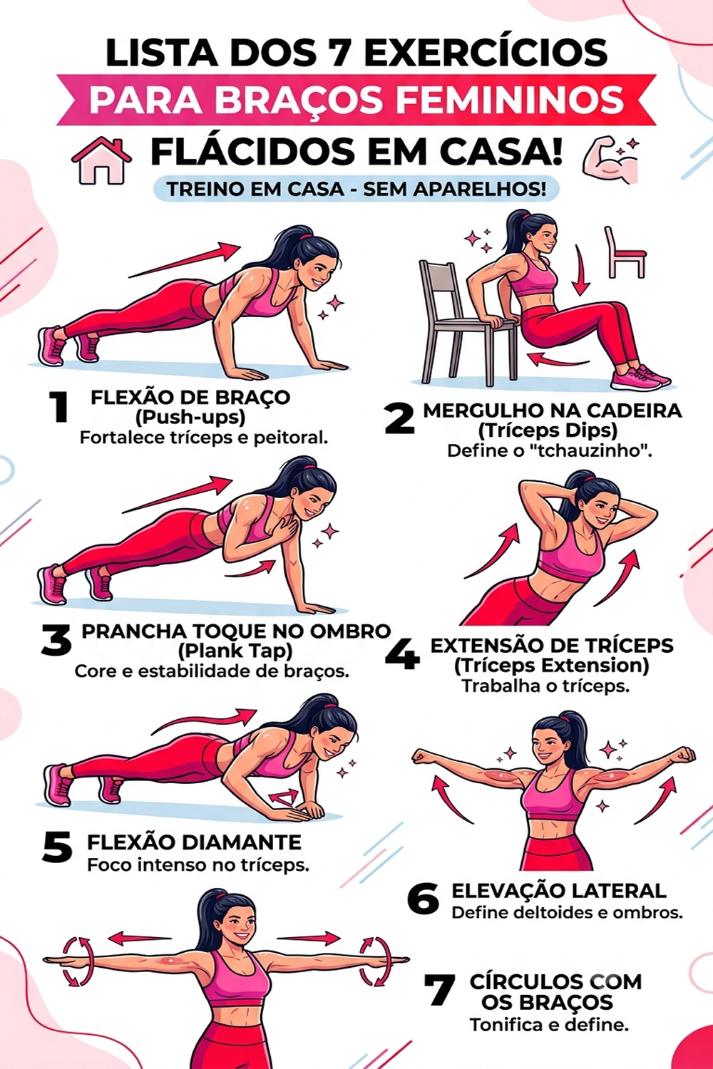 Lista Dos 7 Exercícios Para Braços Femininos Flácidos Em Casa!