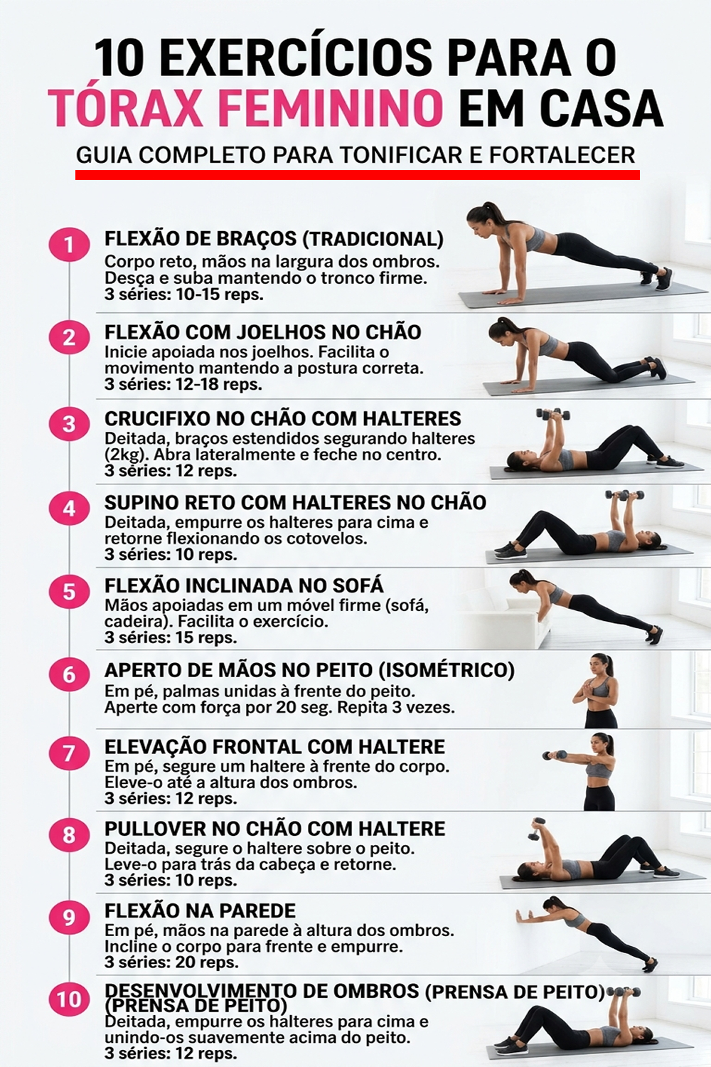 10 Exercícios Para O Tórax Feminino Em Casa: Guia Completo Para Tonificar E Fortalecer!