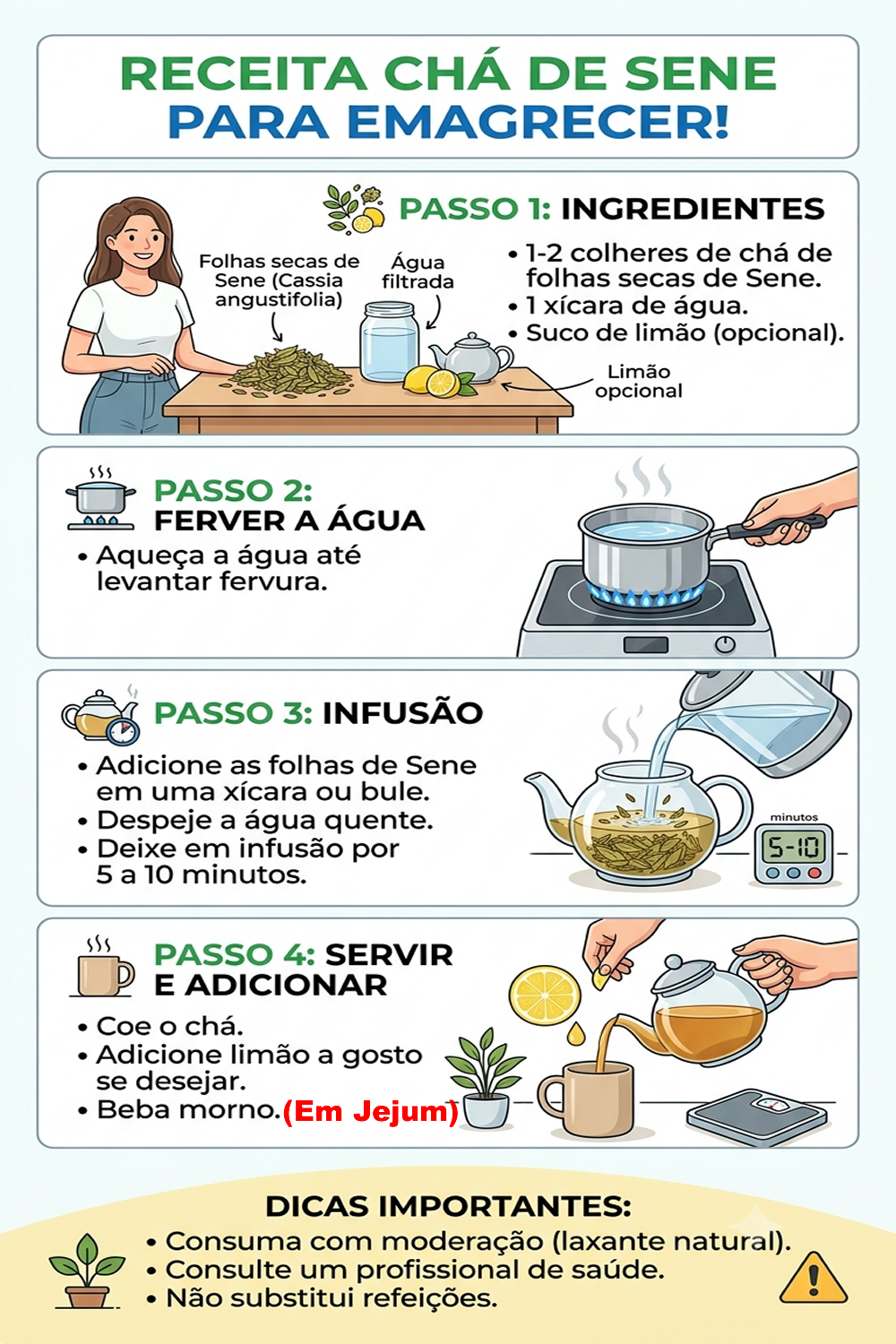 Receita de Chá de Sene Para Emagrecer