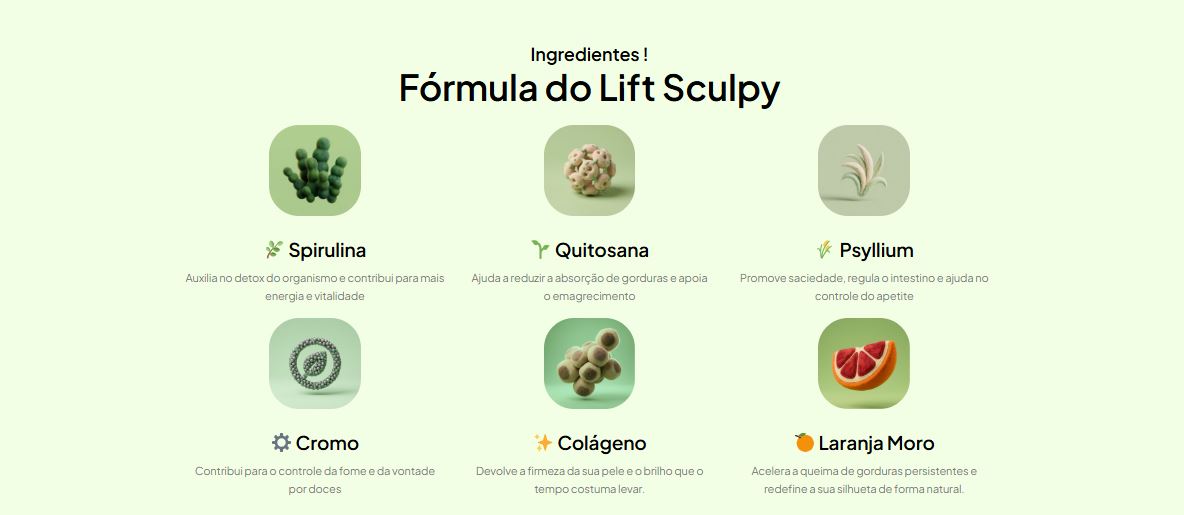 Fórmula Completa do Lift Sculpy: