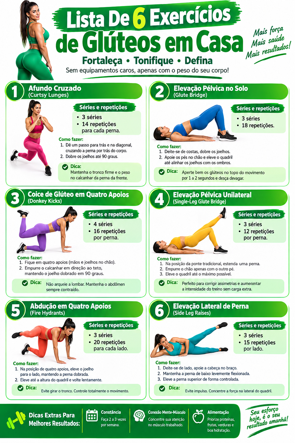 Exercícios de Glúteos em Casa.